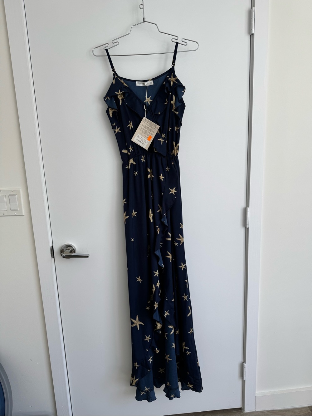 Ramona La Rue - Star Print Ruffle Maxi Dress